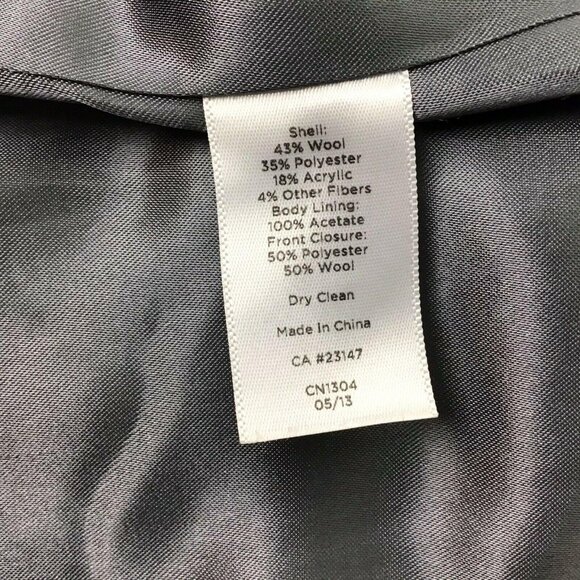 Talbots 2P Gray Tweed Moto Jacket Blazer Full Zip Wool Blend Pockets Metallic - Picture 12 of 14